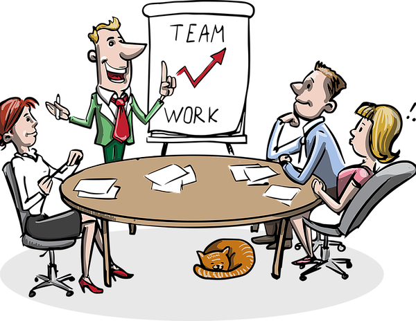 Cartoon of business meeting